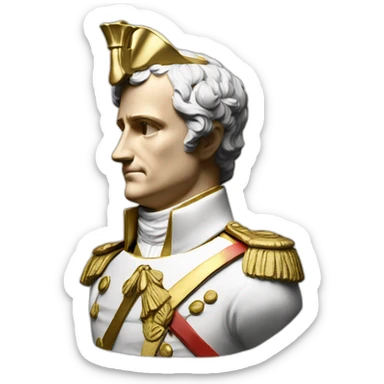 Laurel wreath napoleon golden statue sticker