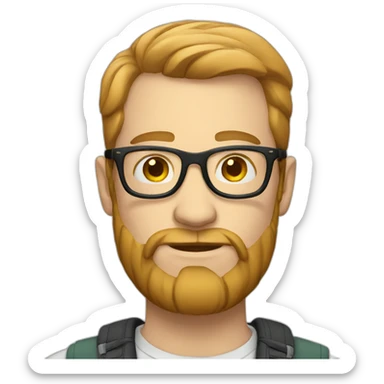 white man hipster sticker