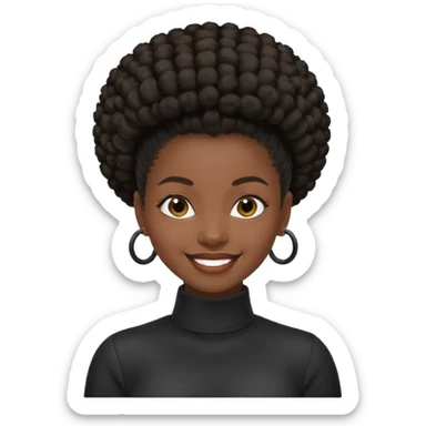 black girl with slick back afro puff sticker