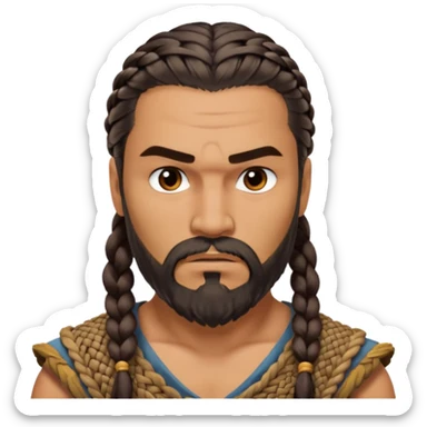 Khal Drogo  wihtout crown   from Games of throne character face only front face sticker