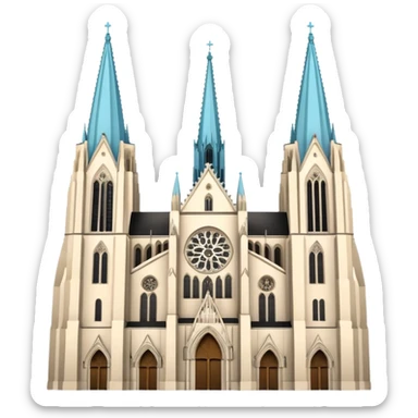 Cologne Cathedral in Köln, Germany, apple emoji style, no frame sticker
