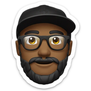 hombre cabello corto color negro con gorra  de beisbol negra , gafas oscuras para sol, con pulgar arriba haciendo gesto de ok sticker