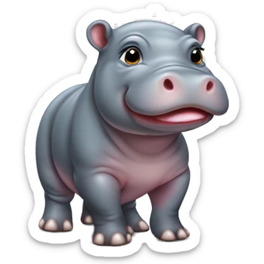 a baby pygmy hippo (moo deng)  sticker