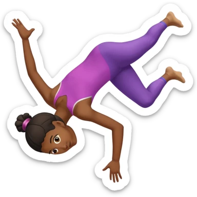 black girl doing a gymnastics backflip roll sticker