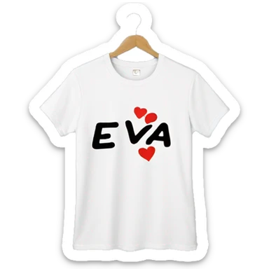 T-shirt with the inscription “I ❤️ eva” sticker