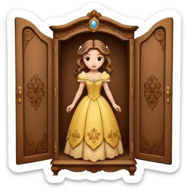 the lady who was turned into a wardrobe by magic, a character from the fairy tale Beauty and the Beast sticker