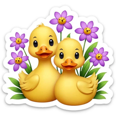 Ducks \with flowers sticker