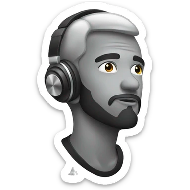 Person listening the music  sticker