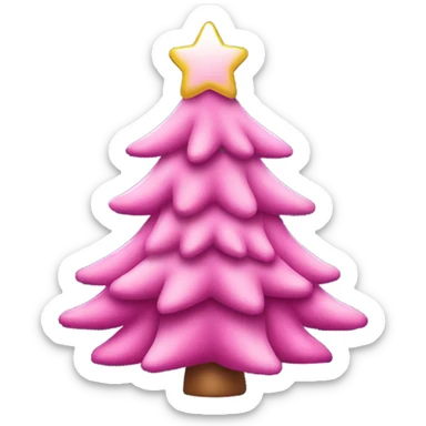 Pink Christmas tree that’s decorated  sticker