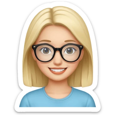 ragazzina con occhiali neri  sticker