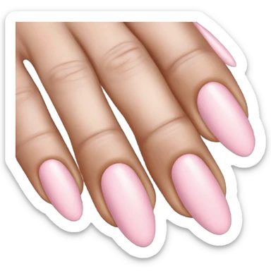 Pink light acrylic nails French tip sticker