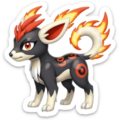 Meloetta-Absol-Houndour-Litten-Guilmon-Giratina-Pokémon-Fakémon-fusion-hybrid-creature sticker