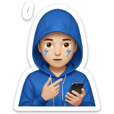 hooded-on-their-phone-making-money lighting bolt sticker