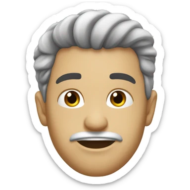 Gordo blanco con cabello negro peinado de lado sticker