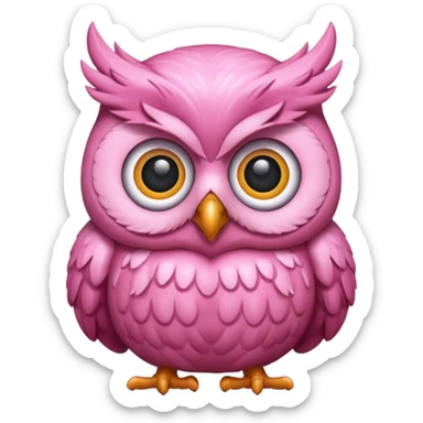 pink owl sticker