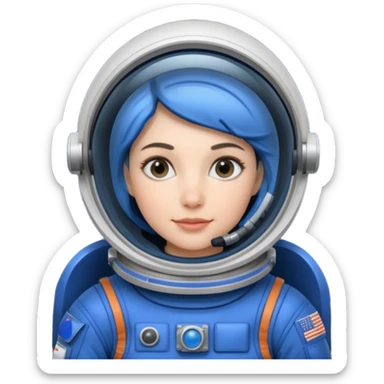 woman,  astronaut, blue and black design sticker
