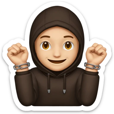 A emoji robber but The police handcuffs him sticker