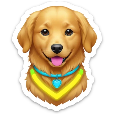 DOG wearring neon fashion sticker