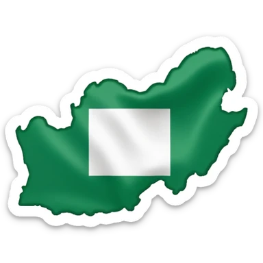 "Nigeria outline filled with the Nigerian flag colors, green-white-green, simple and bold, vector-style, clean and vibrant." sticker