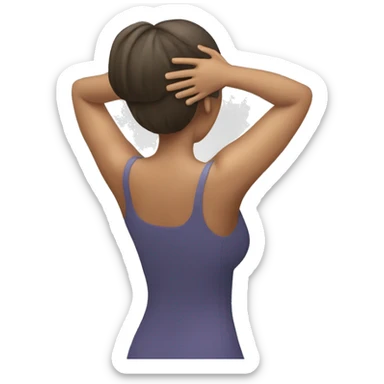 Woman massaging her head (stressed) sticker