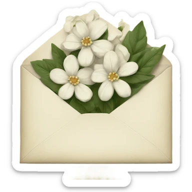 vintage envelope with white flowers sticker