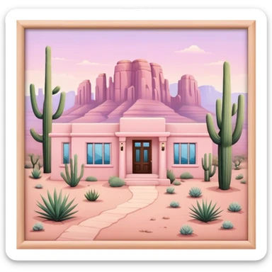Light pink Arizona desert villa sticker