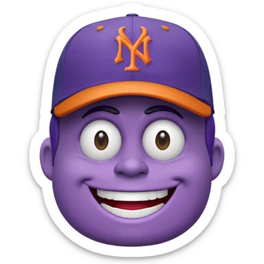  McDonald’s grimace mascot dressed in New York Mets gear sticker