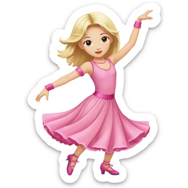 dance girl pink kids blondy sticker