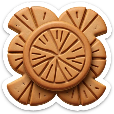 Cinematic Realistic Speculaas Biscuit Emoji, featuring spiced, crisp cookies rendered with lifelike detail and warm, aromatic lighting. sticker
