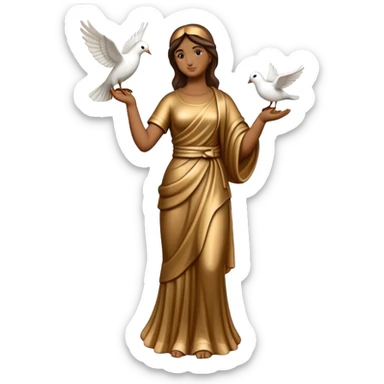 Estatua de la libertad con una paloma en su mano sticker