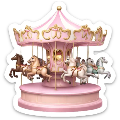 Light pink Christmas carousel sticker