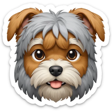 super old crusty scraggly and make him look a little more like yorkshire terrier maltese mix and cute black brown and a little bit of gray dog that’s super ugly and old yorkshire terrier and maltese mix make it way way way uglier and crustier  sticker
