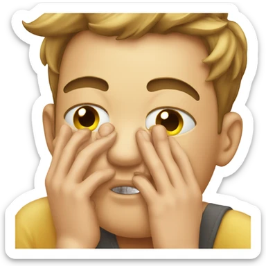 Embarrassed emoji itching its head sticker