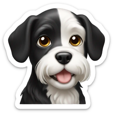 Black and white havenese dog with cream havenese dog  sticker