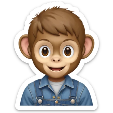 Un singe qui est habillé comme un garçon sticker