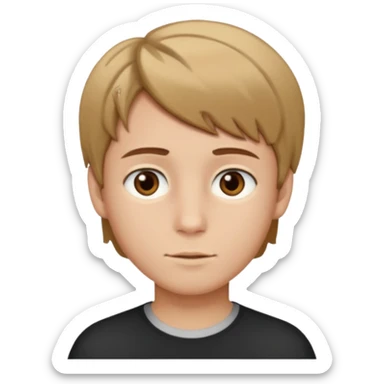 boy with brown hair and brown eyes short hair With blond tips sticker