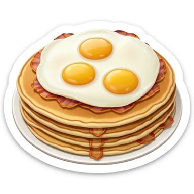 Pancakes and eggs and bacon sticker