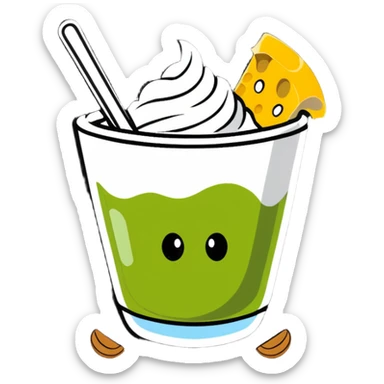 A radiant white leg bone floating in the center with a halo effect, surrounded by orbiting calcium-rich foods: a bowl of yogurt, pile of shredded yellow cheese, bunch of almonds, and scattered sesame seeds. Each food item is floating separately and glowing slightly. sticker