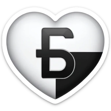 The number five in a plain black heart with white font … like this ➎  sticker
