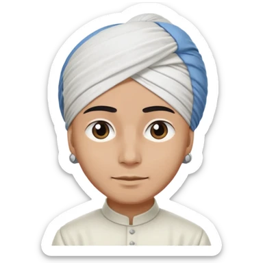 Sardar boy wearing turban white and manly sticker
