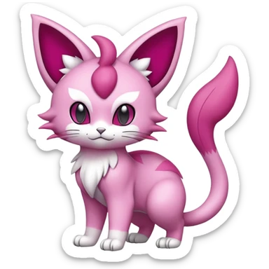 Liepard-Skitty-Delcatty-Pokémon-Fakémon-hybrid-creature (full body) sticker