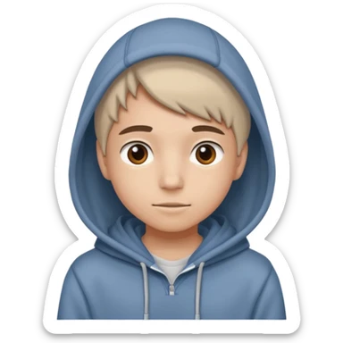 college student with curious face (melange hoodie) sticker