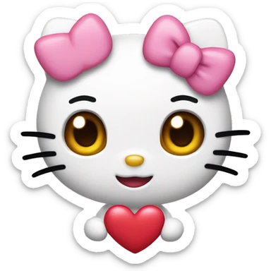 Hello kitty with heart eyes sticker