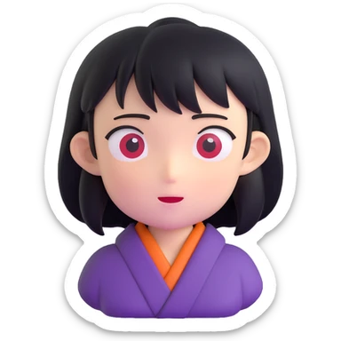 Japanese anime inspired character with exaggerated features sticker