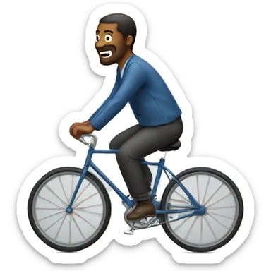 man riding a bicycle sticker