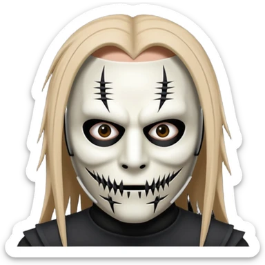 Um emoji gotico com a máscara de espinhos fo integrante do slipknot joey jordison sticker