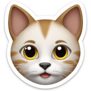 un gato con moños en las orejas sticker