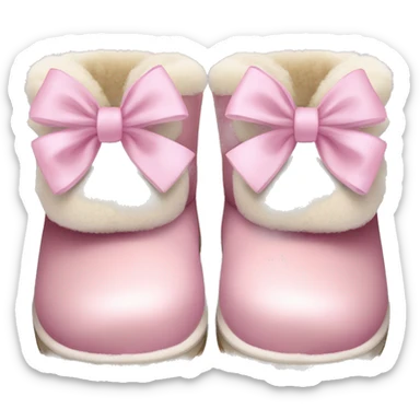 ugg slippers with light pink bows on the back sticker