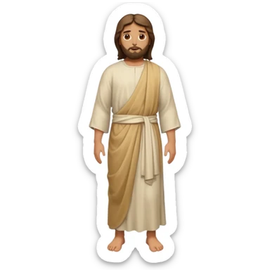 fullbody, head-to-toe, Jesus's apostle Thomas, arms down, normal emoji style, facing left sticker