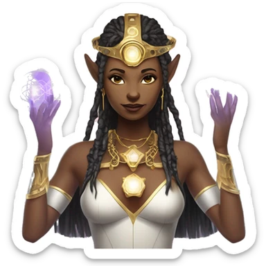 Technomancy Goddess is a mystical being who controls both magic and technology. She can cast spells on technological networks. Her powers blend the ancient art of magic with advanced cybernetics and technology. She can command machines sticker
